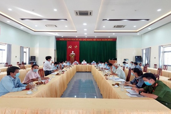 Thường trực Thị ủy làm việc với Đảng ủy xã Phổ Nhơn