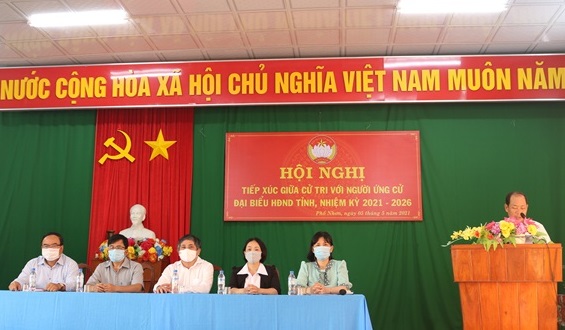 Ứng cử viên đại biểu HĐND tỉnh tiếp xúc với cử tri xã Phổ Nhơn