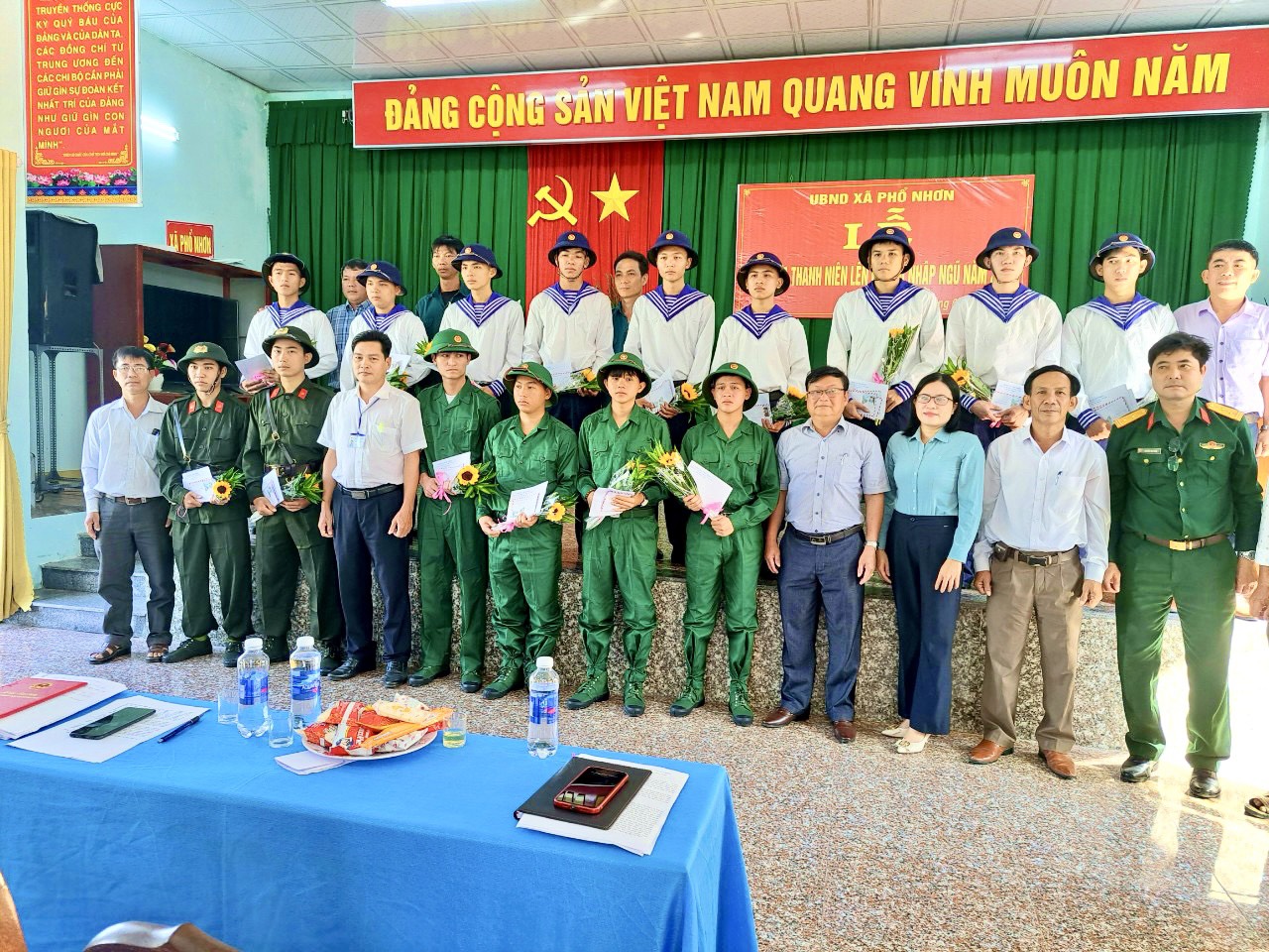 Xã Phổ Nhơn tổ chức Lễ tiễn đua Thanh niên lên đường nhập ngũ năm 2023