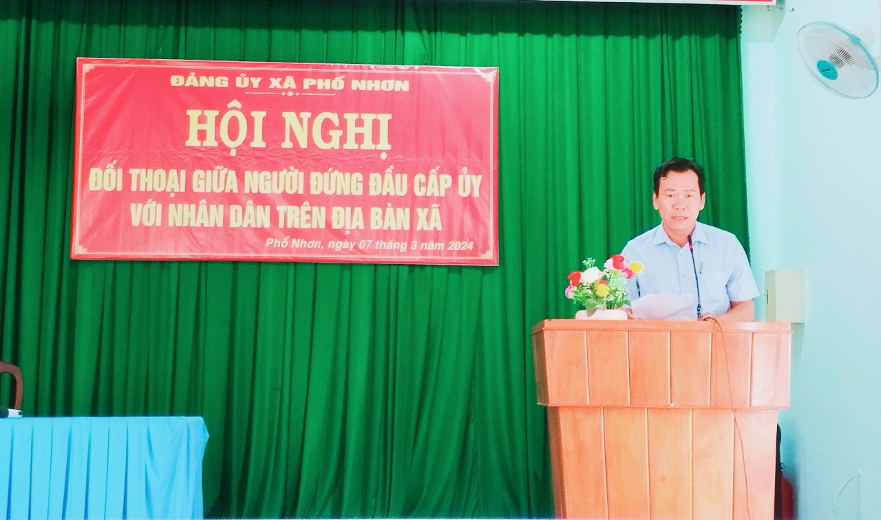 Bí Thư Đảng ủy xã Phổ Nhơn tổ chức đối thoại với bà con nhân dân trên địa bàn xã